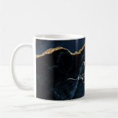 Agate Navy Blauw Goud Jouw naam Letter Mok (Links)