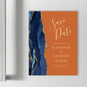 Agate Navy Blauw Goud Verbrand Sinaasappel Magneti