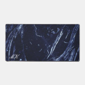 Agate Navy Blauw Marmer Custom Naam Letter Bureaumat (Voorkant)
