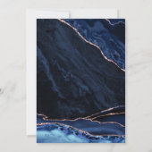 Agate Navy Blauw Roos Goud Pensioen Partij Kaart (Achterkant)