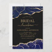 Agate Navy Blauw Vrijgezellenfeest Luncheon Gold I Kaart (Voorkant)