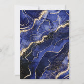 Agate Navy Blauw Vrijgezellenfeest Luncheon Gold I Kaart (Achterkant)