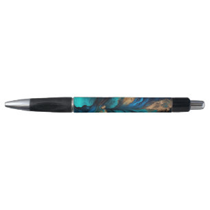 Agate Navy Blauwe Gouden Edelsteen Marmer Geode Lu Pen