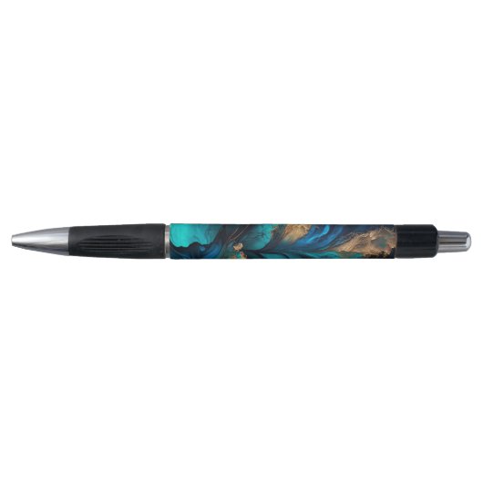 Agate Navy Blauwe Gouden Edelsteen Marmer Geode Lu Pen (Voorkant)