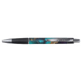 Agate Navy Blauwe Gouden Edelsteen Marmer Geode Lu Pen (Achterkant)