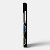 Agate Navy Blauwe Gouden Glitter Monogram iPhone H Case-Mate iPhone Case (Achterkant / Links)
