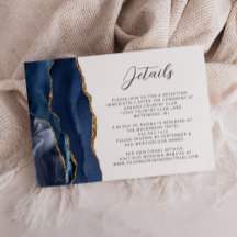 Agate Navy Blauwe Gouden Huwelijksdetails