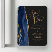 Agate Navy Blue Donker Save the Date Magnet Magneet