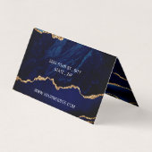 Agate Navy Blue Glitter Gold Beauty Visitekaartje (Achterkant)