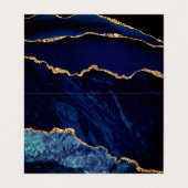 Agate Navy Blue Glitter Gold Beauty Visitekaartje (Binnenkant ongevouwen)