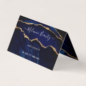 Agate Navy Blue Glitter Gold Beauty Visitekaartje (Voorkant)