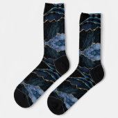 Agate Navy Blue Glitter Marble Socks Gift Sokken (Links)