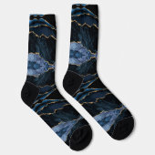 Agate Navy Blue Glitter Marble Socks Gift Sokken (Rechts)