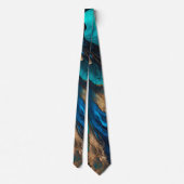 Agate Navy Blue Gold Gemstone Marble Geode Luxury  Stropdas (Achterkant)