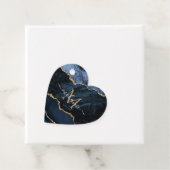 Agate Navy Blue Gold Gemstone Marble Monogram Bedankjes Labels (In situ)