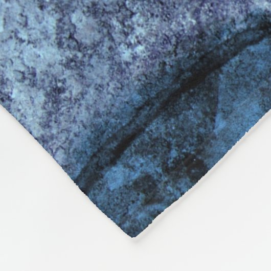 Agate Navy Blue Gold Gemstone Marble Monogram Naam Fleece Deken (Hoek)