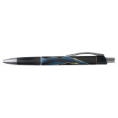 Agate Navy Blue Gold Gemstone Marble Monogram Naam Pen (Bovenkant)