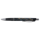 Agate Navy Blue Gold Gemstone Marble Monogram Naam Pen (Bodem)