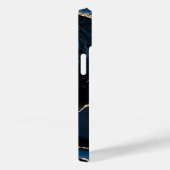 Agate Navy Blue Gold Marble Jouw naam Letter Gift Case-Mate iPhone Case (Achterkant / Rechts)
