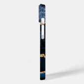 Agate Navy Blue Gold Marble Jouw naam Letter Gift Case-Mate iPhone Case (Achterkant / Links)