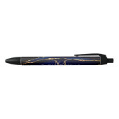Agate Navy Blue Gold Marble Jouw naam Letter Pen (Bovenkant)