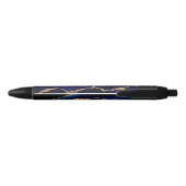Agate Navy Blue Gold Marble Jouw naam Letter Pen (Achterkant)