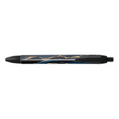 Agate Navy Blue Gold Marble Name Letter Pen Gift (Achterkant)