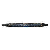Agate Navy Blue Gold Marble Name Letter Pen Gift (Voorkant)