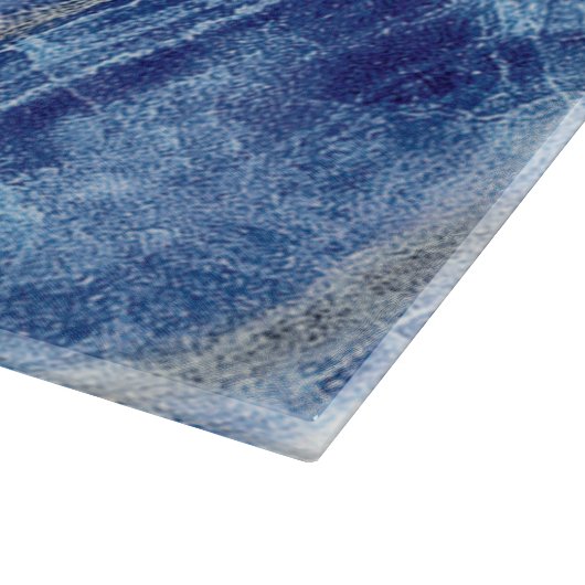 Agate Navy Blue Marmer Achtergrond met naam Snijplank (Hoek)