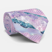 Agate Navy Blue Roos Glitter Luxury Stropdas (Opgerold)