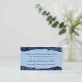 Agate Navy en Silver Faux Glitter Visitekaartje (Staand voorkant)