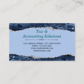 Agate Navy en Silver Faux Glitter Visitekaartje (Achterkant)