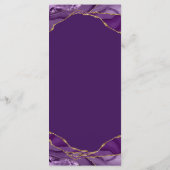 Agate ontwerp paarse en gouden menu (Achterkant)