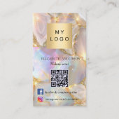 Agate opal logo foto Qr code social media premium Visitekaartje (Voorkant)