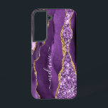 Agate Paars Gold Glitter Marble Samsung Galaxy Hoesje<br><div class="desc">Agate Paarse Violet Gold Glitter Geode Custom Name Sparkle Marble Personalized Birthday - Jubileum of Wedding Gift / Suppliest - Voeg Jouw naam toe - Tekst of verwijder - Maak uw speciale cadeautje - Resize en beweeg of verwijder tekst/elementen met aanpassingsgereedschap. Ontwerp door MIGNED. Zie mijn andere projecten/design en schilderijen....</div>