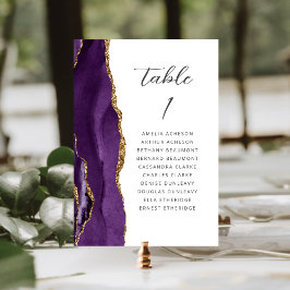 Agate Paars Goud Modern Schrift Huwelijk Kaart