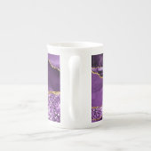 Agate Paars Violet Gold Glitter Geode Mok Naam (Achterkant)