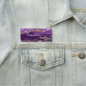 Agate Paars Violet Gold Glitter Jouw naam Label Naamplaatje (In situ)