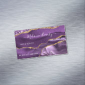 Agate Paars Violet Gold Visitekaartje Magnet Magnetisch Visitekaartje (Voorbeeld)