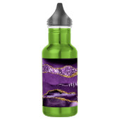 Agate Paars Violet Goud Glitter Geode Aangepaste N Waterfles (Links)