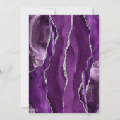 Agate Paars Zilver Plum Script Trouw Suite Save The Date (Achterkant)