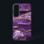 Agate Paarse Goud Sparkly Marble Custom Name Samsung Galaxy Hoesje<br><div class="desc">Samsung Galaxy-Hoesjes of iPhone-hoesjes met Agaat Paarse Violet Gouden Glitter Geode Aangepaste Naam Sparkle Marmer Gepersonaliseerde Verjaardag - Jubileum- of huwelijkscadeau / Leverancier - Jouw naam toevoegen - Tekst of Verwijderen - Maak uw speciale telefooncadeau - Formaat wijzigen en verplaatsen of tekst / onderdelen verwijderen en toevoegen met het aanpassingshulpmiddel....</div>