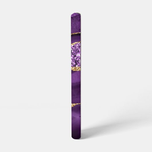 Agate Paarse Goud Sparkly Marble Custom Name Samsung Galaxy Hoesje (Linkerkant)