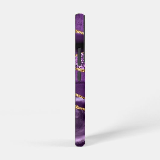 Agate Paarse Goud Sparkly Marble Custom Name Samsung Galaxy Hoesje (Rechterkant)