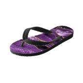 Agate Paarse Gouden Aangepaste Naam Kinderslippers Kinder Teenslippers (Schuin)
