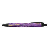 Agate Paarse Gouden Glitter Pen met Aangepaste Naa (Bovenkant)