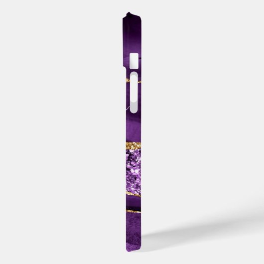 Agate Paarse Gouden Marmeren Aangepaste Naam iPhon Case-Mate iPhone Case (Achterkant / Links)