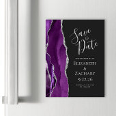 Agate Paarse Silver Dark Magnetic Save the Date