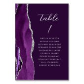 Agate Paarse Silver Modern Script Plum Wedding Kaart (Voorkant)