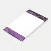 Agate Paarse Violet Gold Glitter Geode Gemstone Post-it® Notes (Schuin)